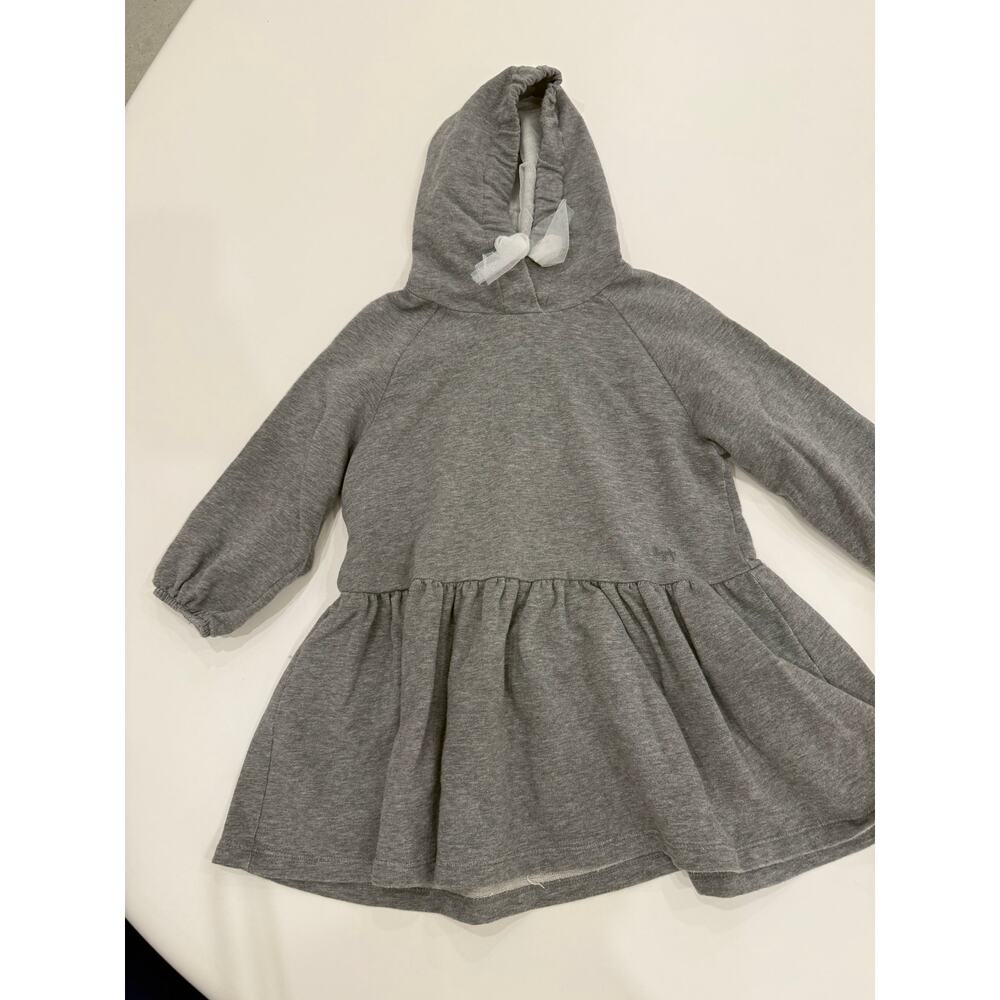 Il Gufo - Grey Hooded Sweatshirt Dress - 3A
